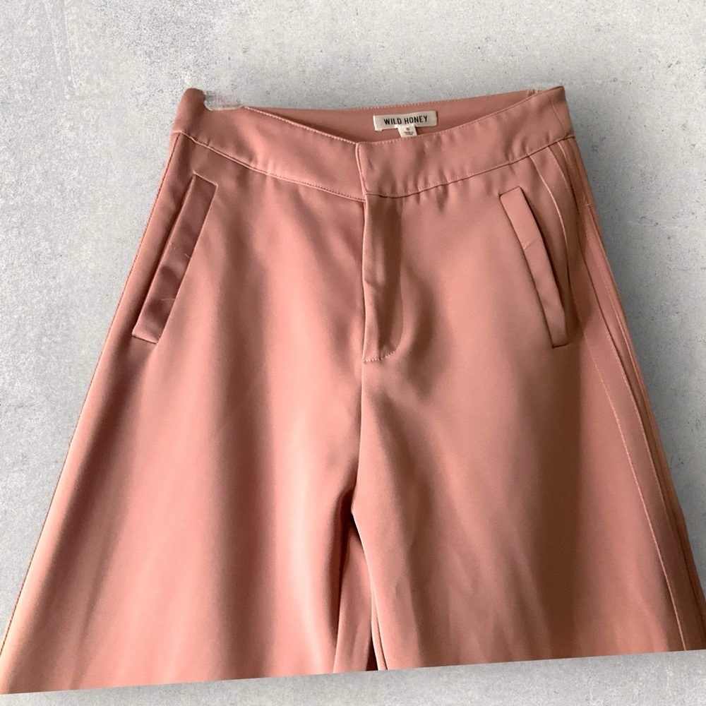 Wild Honey Mauve Trouser Tailored Pant High Waist Wide Leg Office Stretch SZ S - Picture 3 of 9